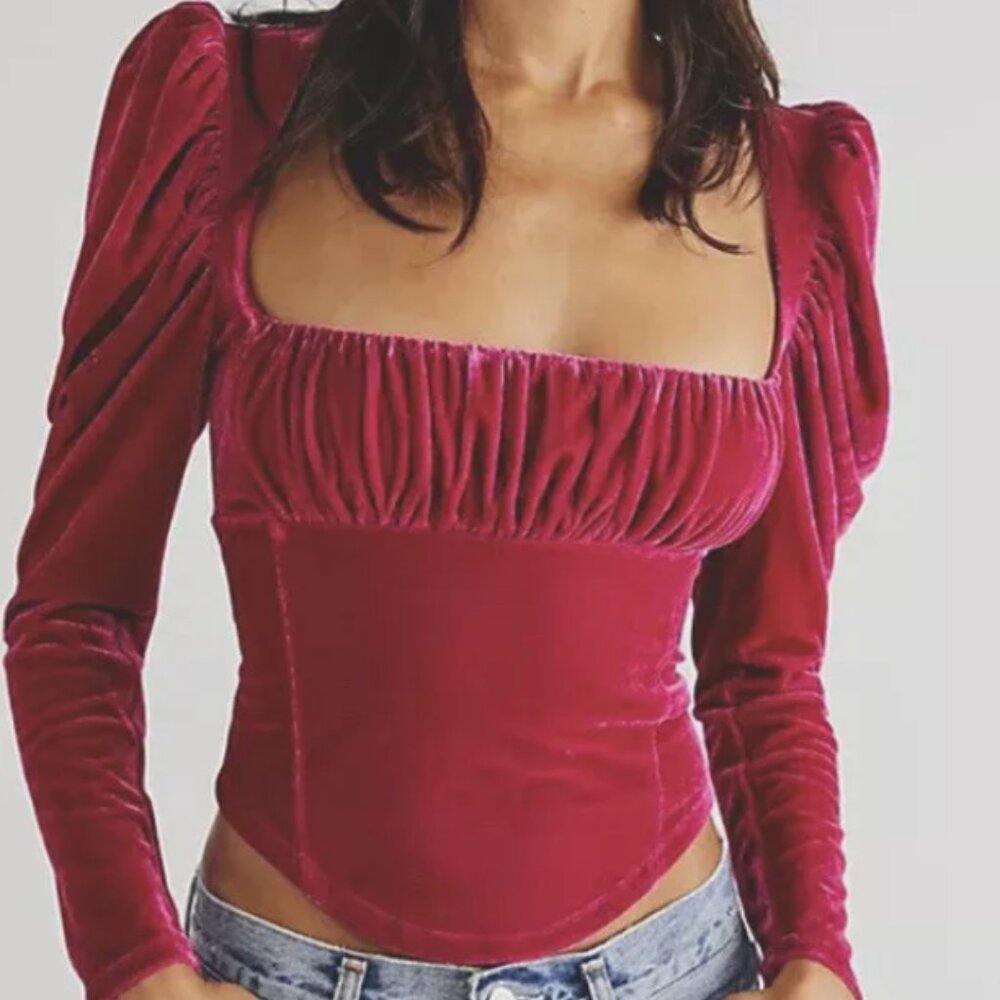 Free People Hold Me Top, Pink, Size L